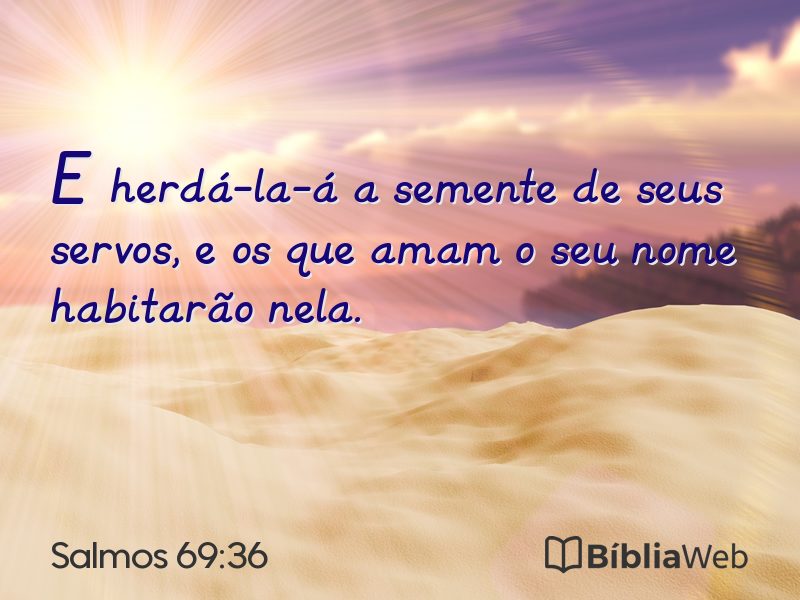 Salmos 69:36 em imagem para compartilhar