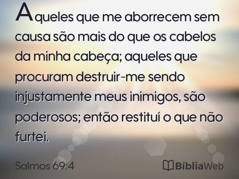 Salmos 69:4 em imagem para compartilhar