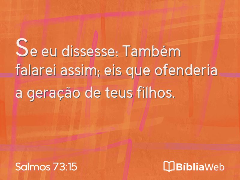 Salmos 73:15 em imagem para compartilhar