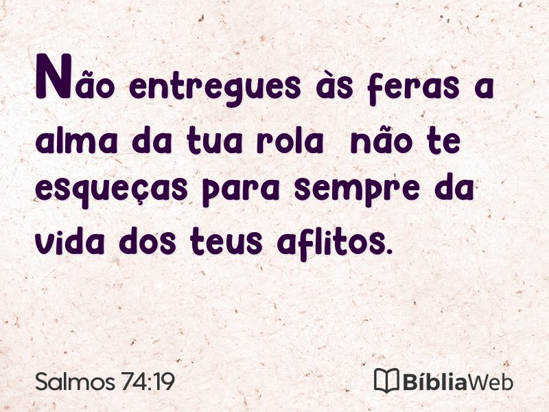 Salmos 74:19 em imagem para compartilhar