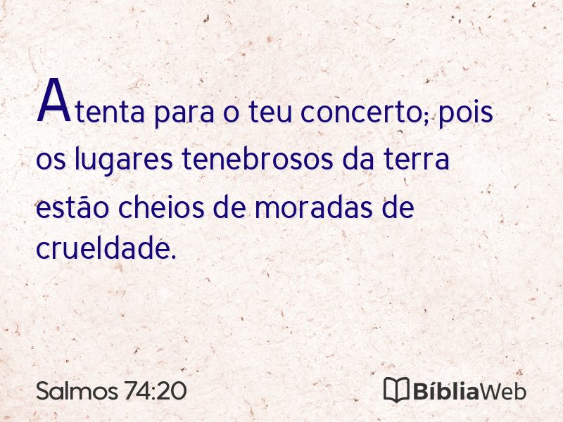 Salmos 74:20 em imagem para compartilhar