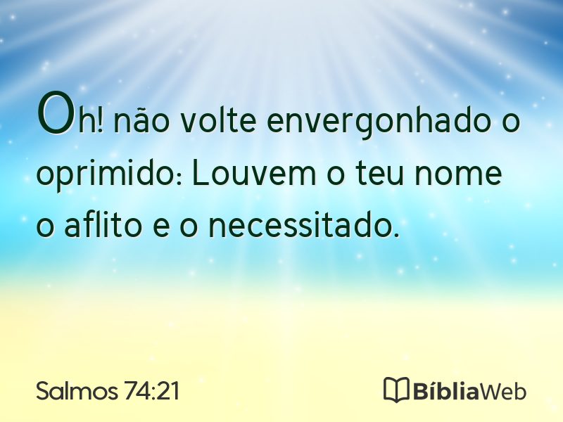 Salmos 74:21 em imagem para compartilhar