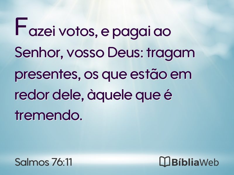 Salmos 76:11 em imagem para compartilhar