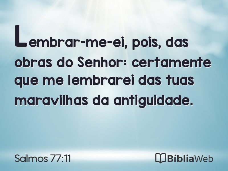 Salmos 77:11 em imagem para compartilhar