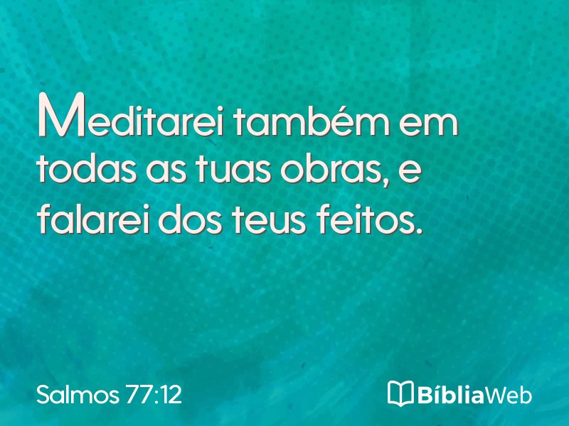 Salmos 77:12 em imagem para compartilhar