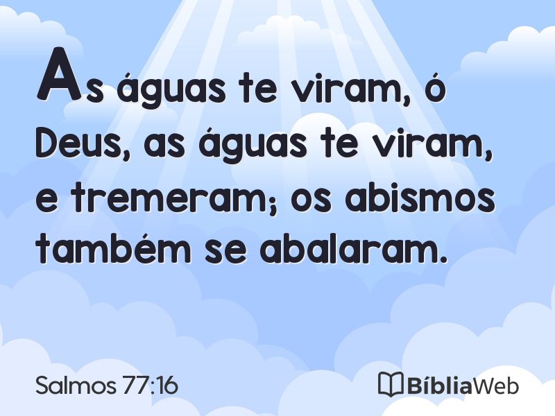 Salmos 77:16 em imagem para compartilhar