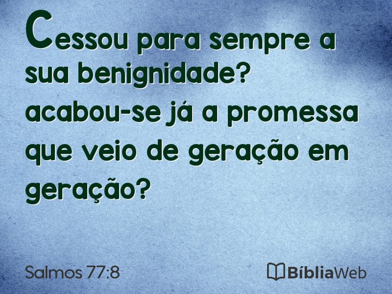 Salmos 77:8 em imagem para compartilhar