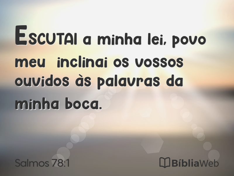 Salmos 78:1 em imagem para compartilhar