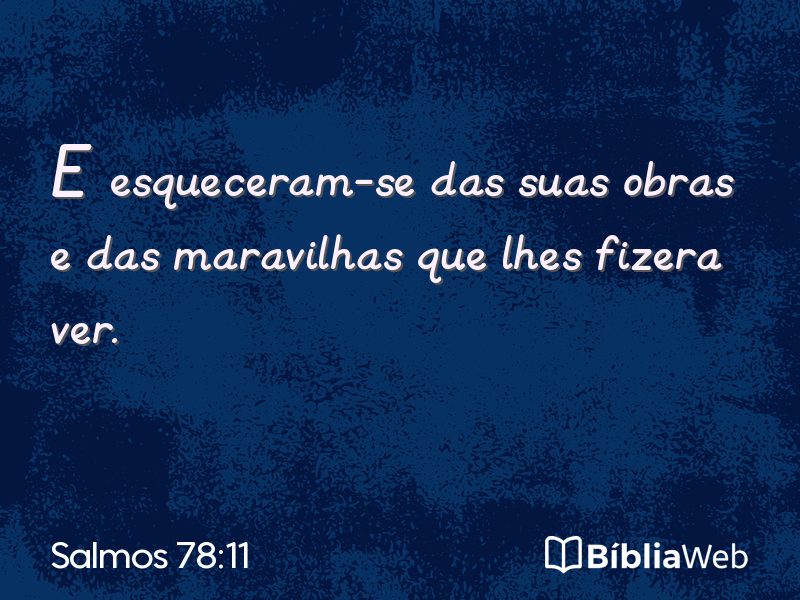 Salmos 78:11 em imagem para compartilhar