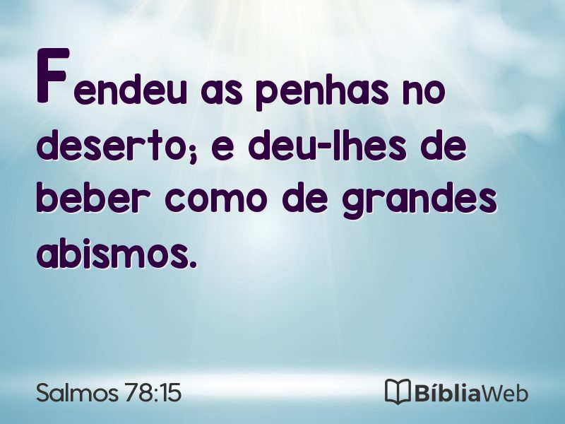 Salmos 78:15 em imagem para compartilhar