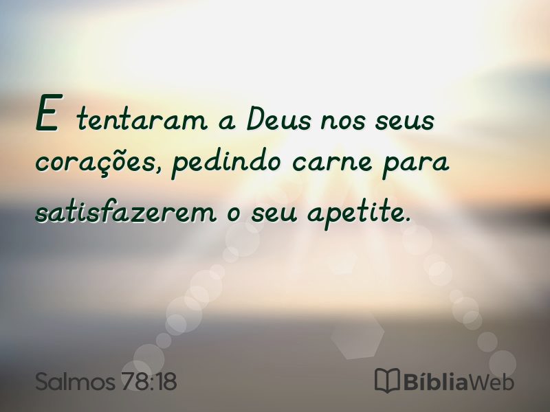 Salmos 78:18 em imagem para compartilhar