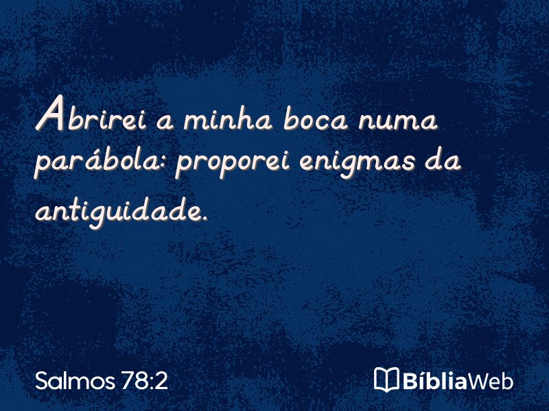Salmos 78:2 em imagem para compartilhar