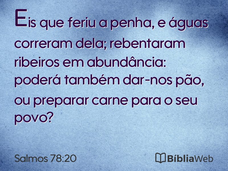 Salmos 78:20 em imagem para compartilhar