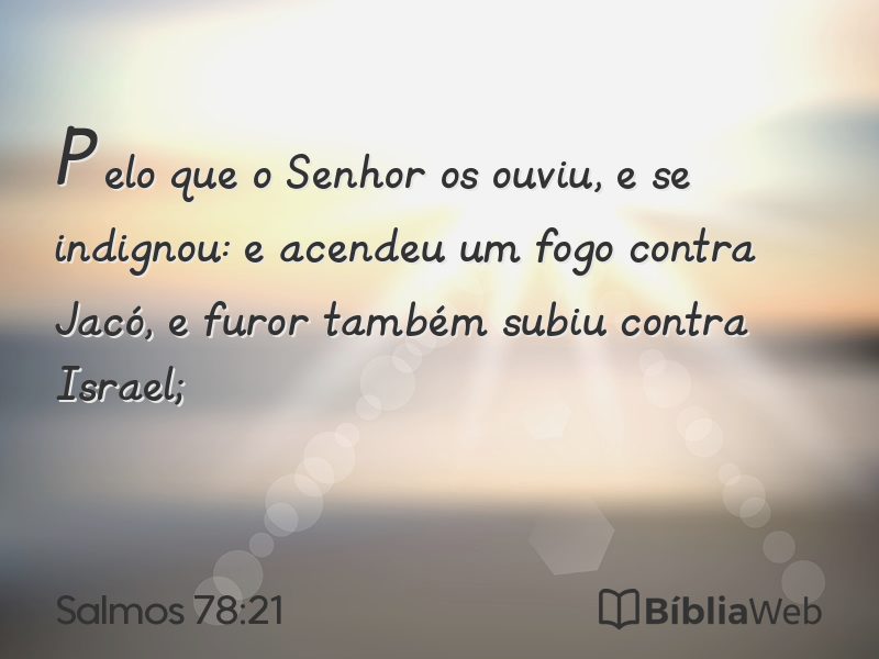 Salmos 78:21 em imagem para compartilhar