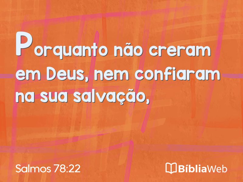 Salmos 78:22 em imagem para compartilhar