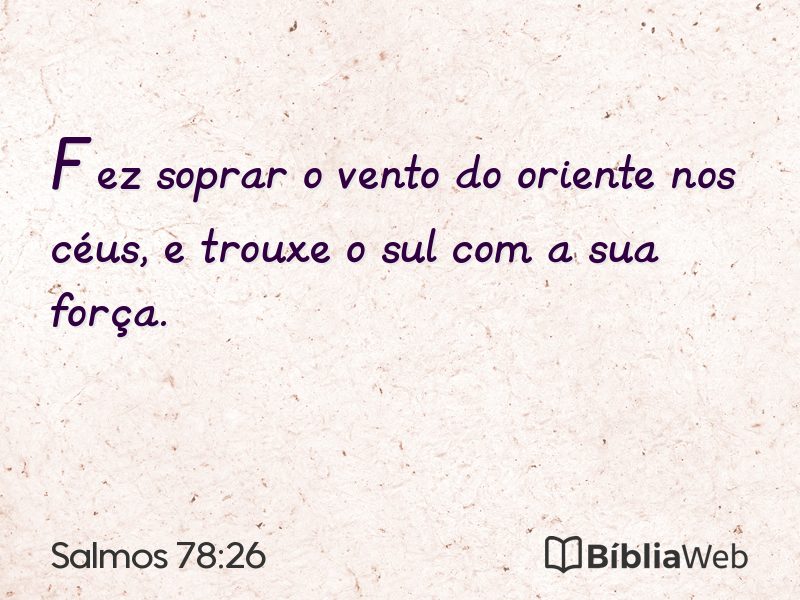 Salmos 78:26 em imagem para compartilhar
