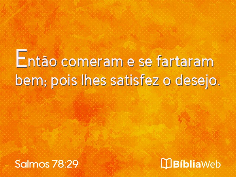 Salmos 78:29 em imagem para compartilhar