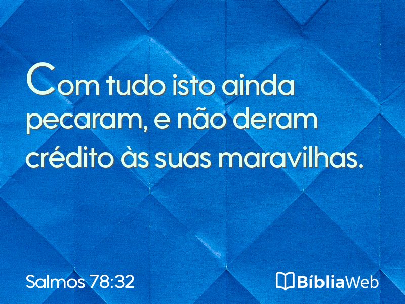 Salmos 78:32 em imagem para compartilhar