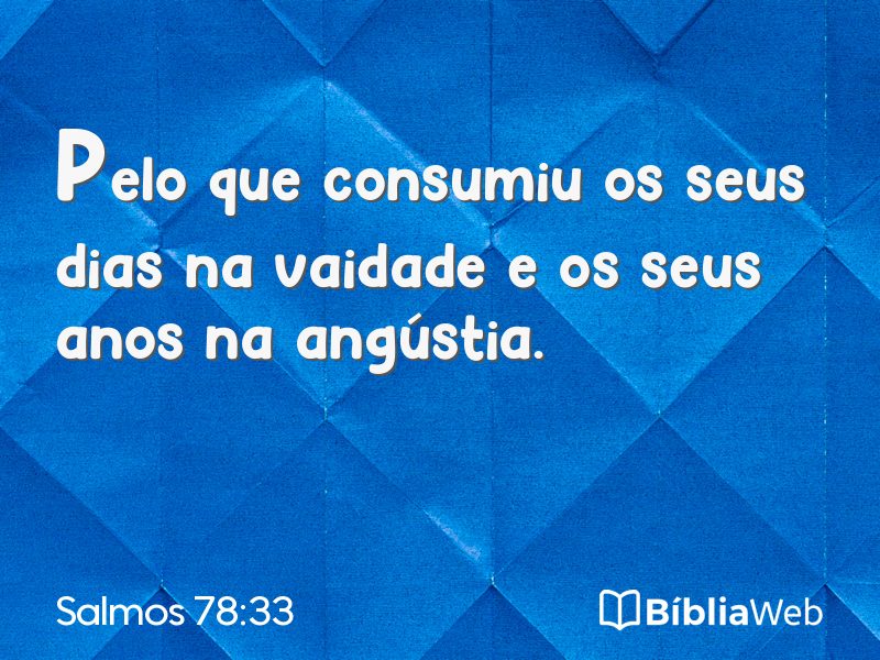 Salmos 78:33 em imagem para compartilhar