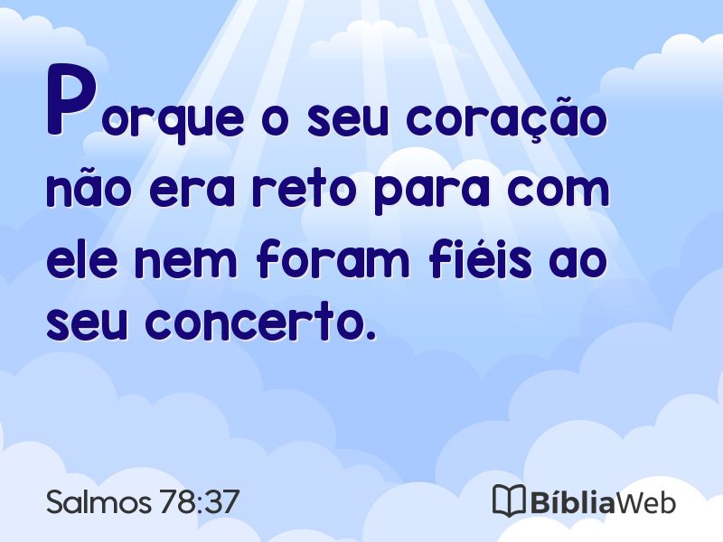 Salmos 78:37 em imagem para compartilhar