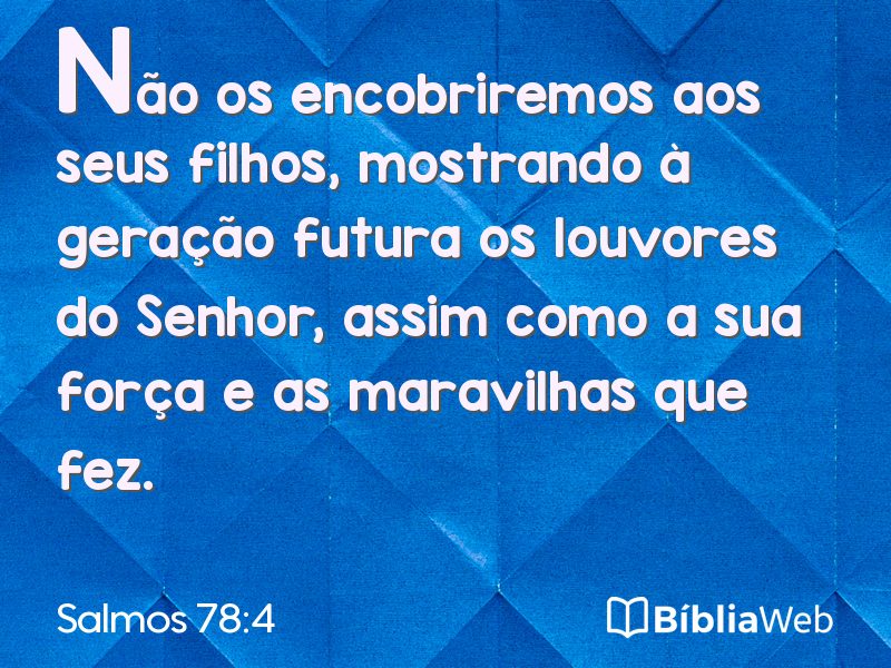 Salmos 78:4 em imagem para compartilhar