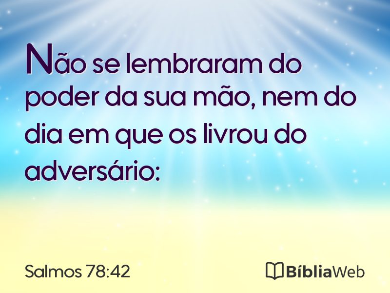 Salmos 78:42 em imagem para compartilhar