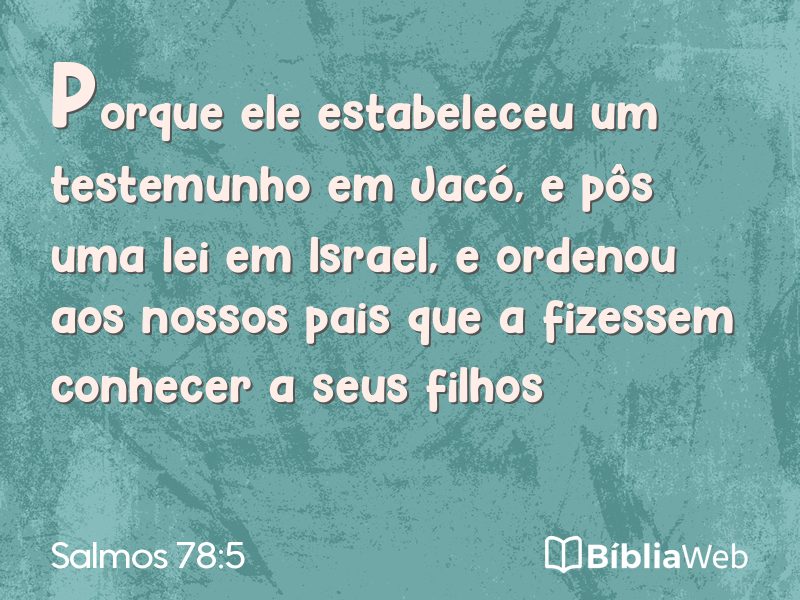 Salmos 78:5 em imagem para compartilhar