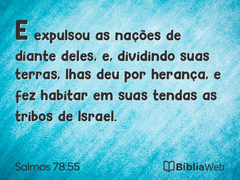 Salmos 78:55 em imagem para compartilhar