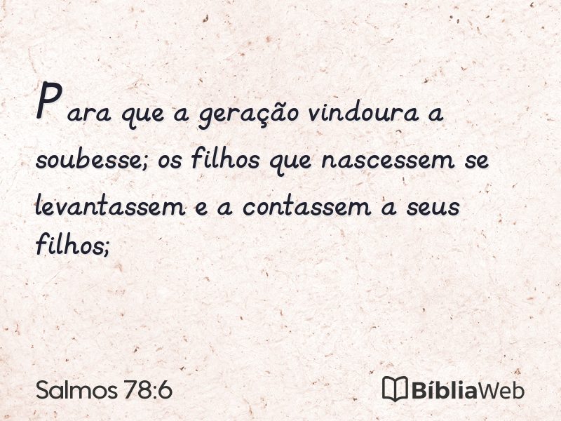Salmos 78:6 em imagem para compartilhar