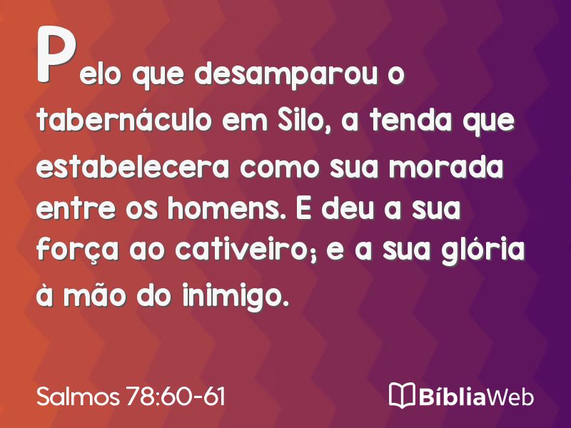 Salmos 78:60-61 em imagem para compartilhar