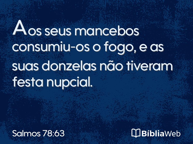 Salmos 78:63 em imagem para compartilhar