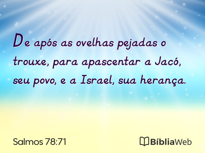 Salmos 78:71 em imagem para compartilhar