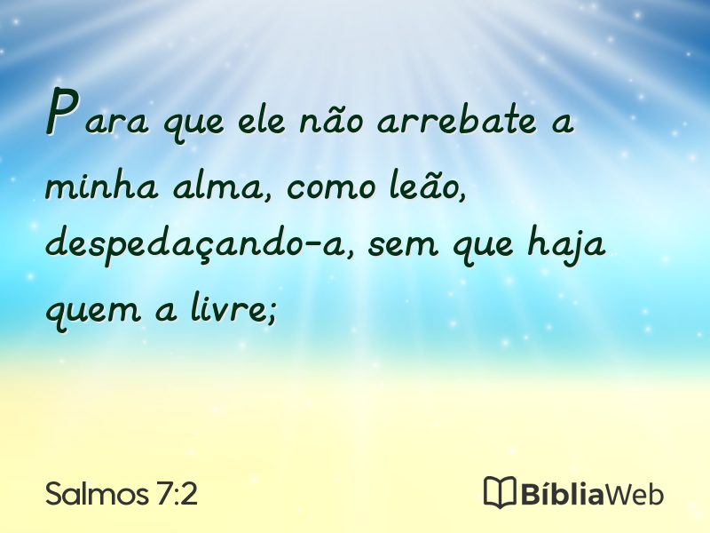 Salmos 7:2 em imagem para compartilhar