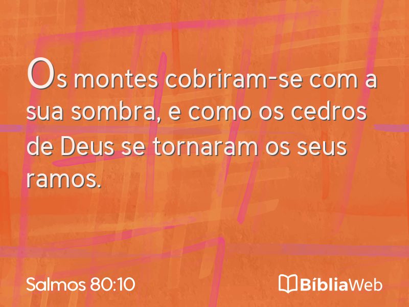 Salmos 80:10 em imagem para compartilhar