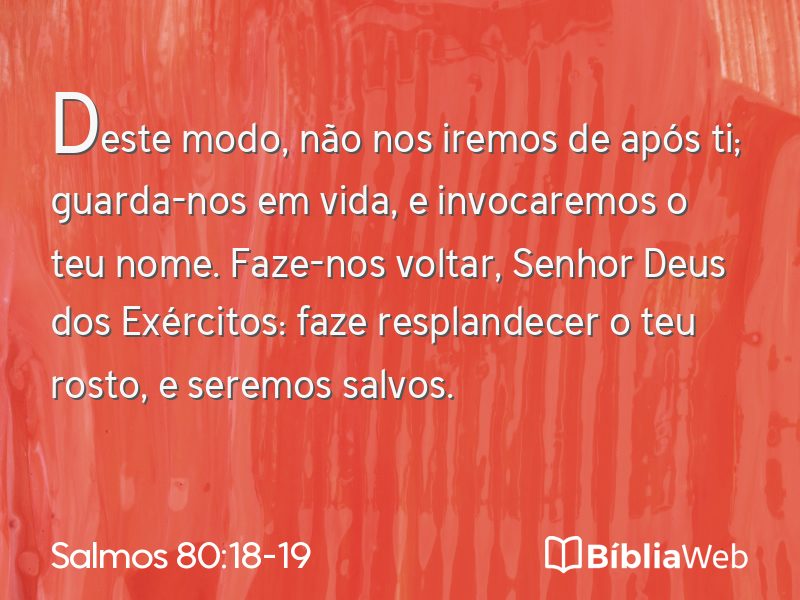 Salmos 80:18-19 em imagem para compartilhar