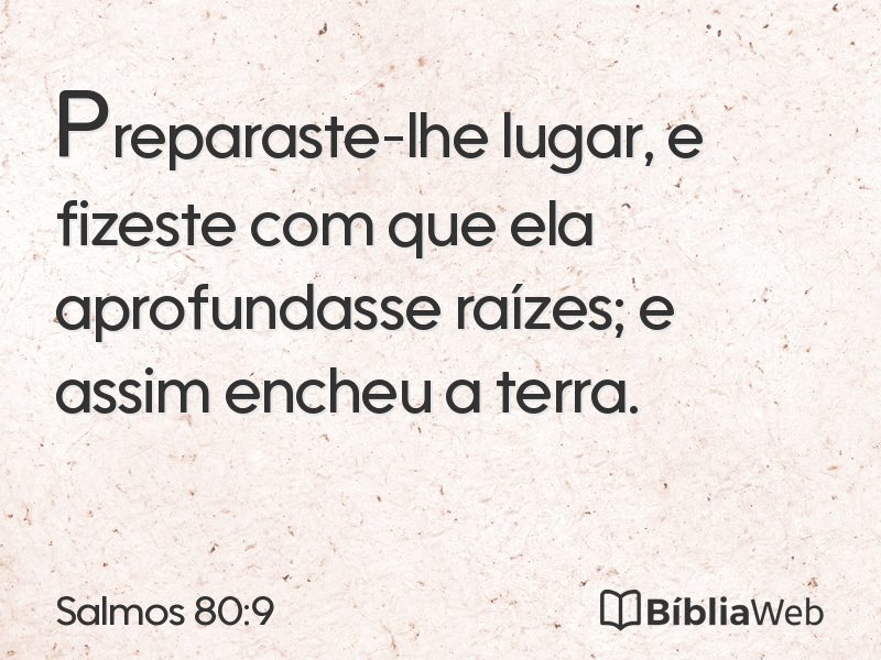 Salmos 80:9 em imagem para compartilhar
