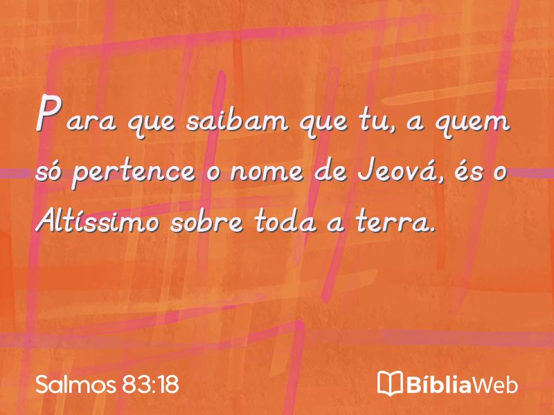 Salmos 83:18 em imagem para compartilhar