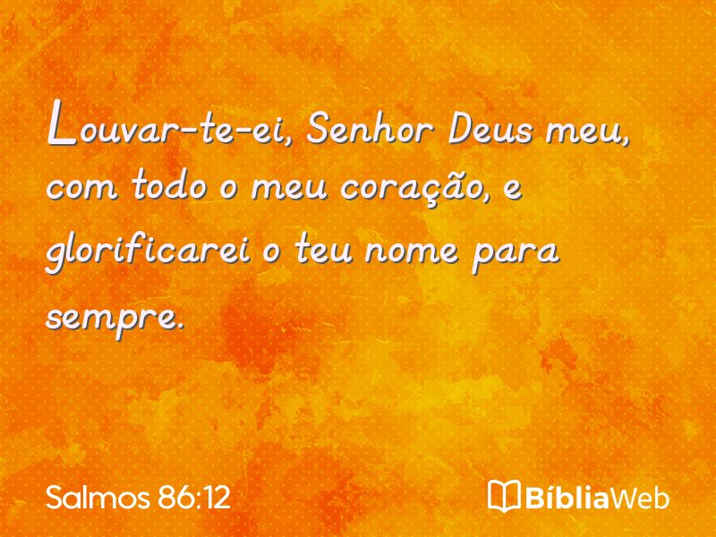 Salmos 86:12 em imagem para compartilhar