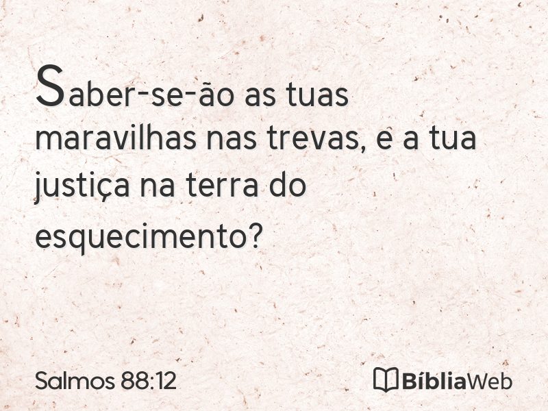 Salmos 88:12 em imagem para compartilhar