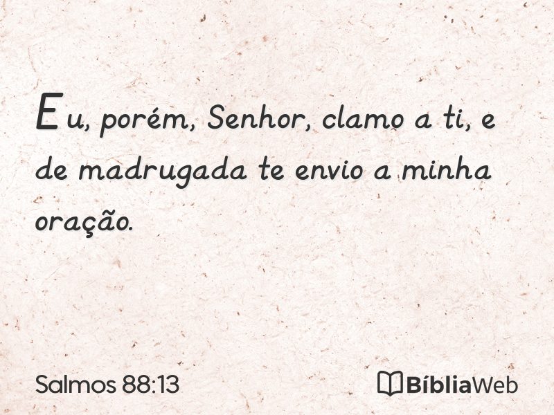 Salmos 88:13 em imagem para compartilhar