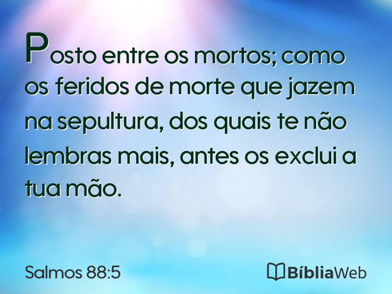 Salmos 88:5 em imagem para compartilhar