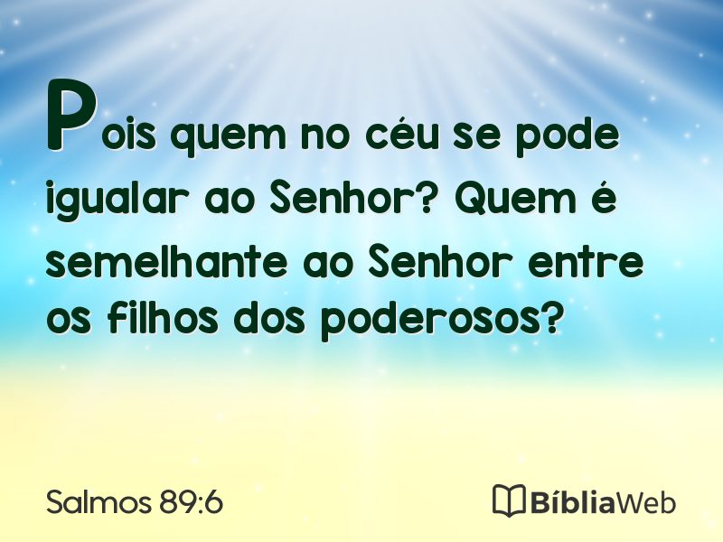 Salmos 89:6 em imagem para compartilhar