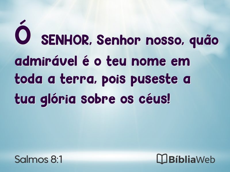 Salmos 8:1 em imagem para compartilhar