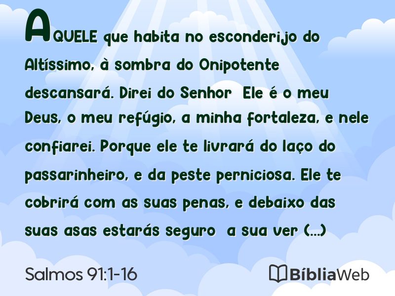 Salmos 91:1-16 em imagem para compartilhar