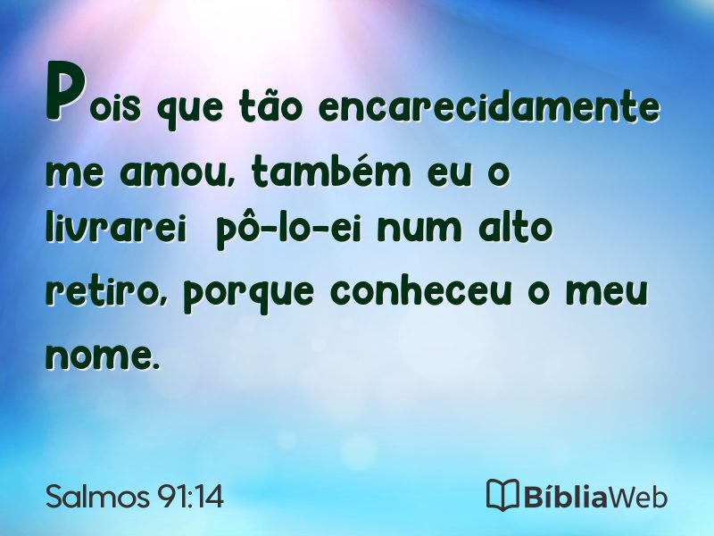 Salmos 91:14 em imagem para compartilhar