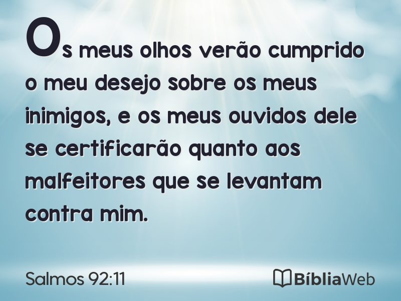 Salmos 92:11 em imagem para compartilhar