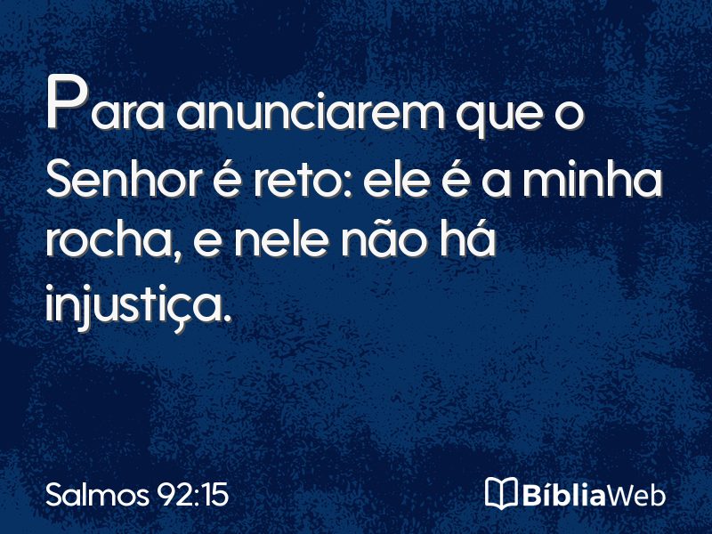Salmos 92:15 em imagem para compartilhar