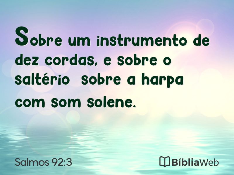 Salmos 92:3 em imagem para compartilhar