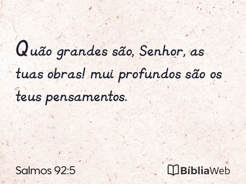Salmos 92:5 em imagem para compartilhar