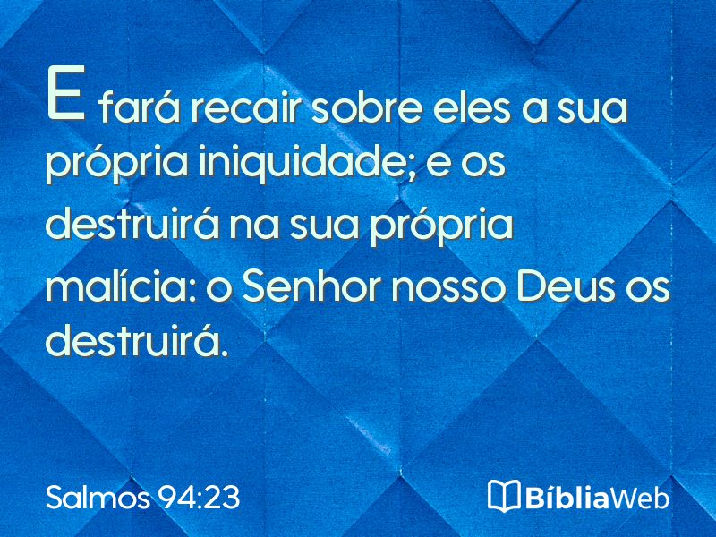 Salmos 94:23 em imagem para compartilhar